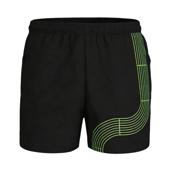 Neon Track Line Pattern Sports Shorts
