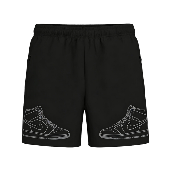 Minimalist Sneaker Outline Athletic Shorts
